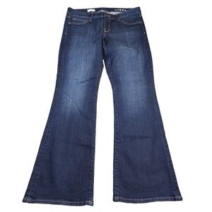 Gap Perfect Boot Womens Denim Jeans Blue Dark Wash Sz 31R Mid Rise Stretch Retro